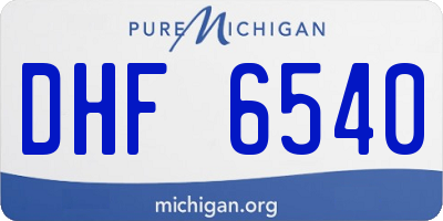 MI license plate DHF6540