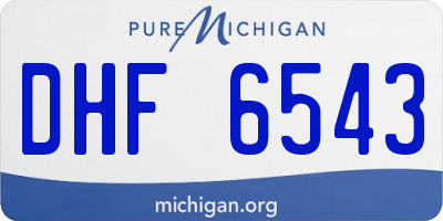 MI license plate DHF6543