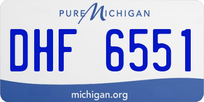 MI license plate DHF6551