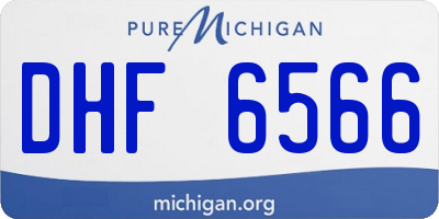 MI license plate DHF6566