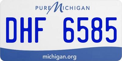 MI license plate DHF6585