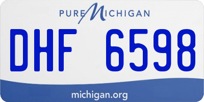 MI license plate DHF6598