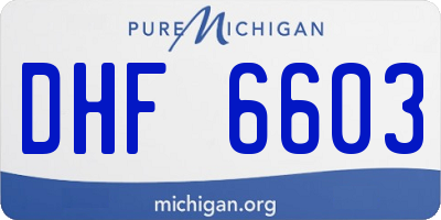 MI license plate DHF6603