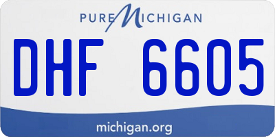 MI license plate DHF6605