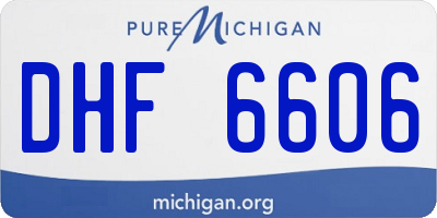 MI license plate DHF6606