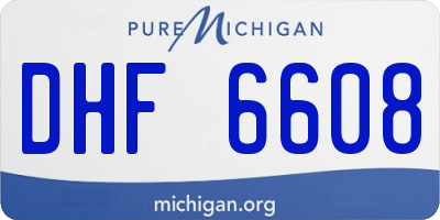 MI license plate DHF6608