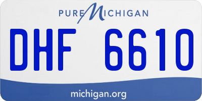 MI license plate DHF6610