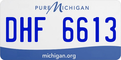 MI license plate DHF6613