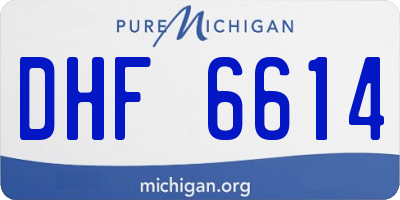 MI license plate DHF6614