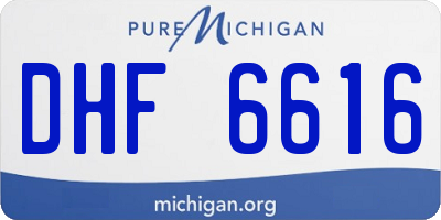 MI license plate DHF6616