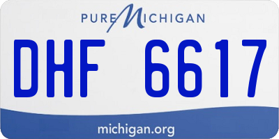 MI license plate DHF6617
