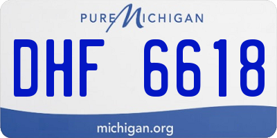 MI license plate DHF6618