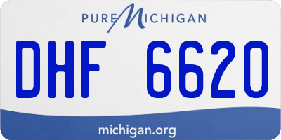 MI license plate DHF6620