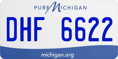 MI license plate DHF6622