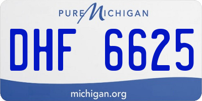MI license plate DHF6625
