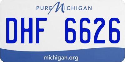 MI license plate DHF6626