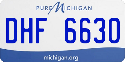 MI license plate DHF6630