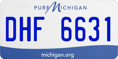 MI license plate DHF6631