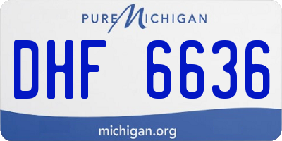 MI license plate DHF6636