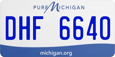 MI license plate DHF6640