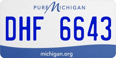 MI license plate DHF6643