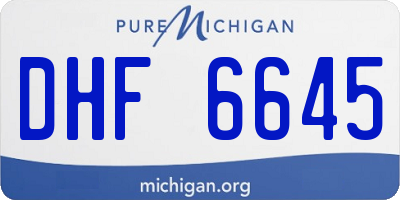 MI license plate DHF6645