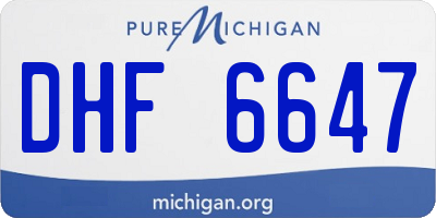 MI license plate DHF6647