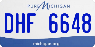 MI license plate DHF6648