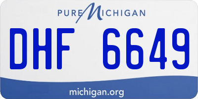 MI license plate DHF6649
