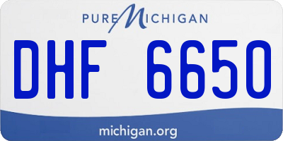 MI license plate DHF6650