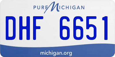 MI license plate DHF6651