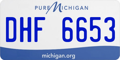 MI license plate DHF6653