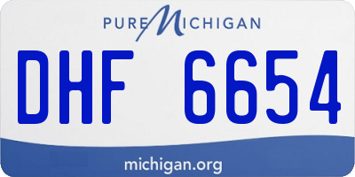 MI license plate DHF6654