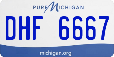MI license plate DHF6667