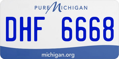 MI license plate DHF6668