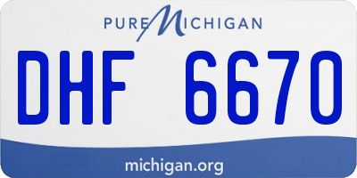 MI license plate DHF6670