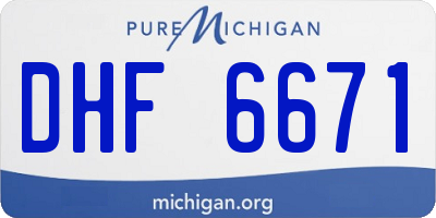 MI license plate DHF6671
