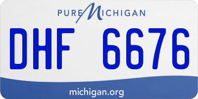 MI license plate DHF6676