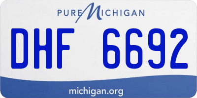 MI license plate DHF6692