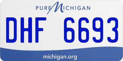 MI license plate DHF6693