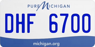 MI license plate DHF6700