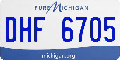 MI license plate DHF6705