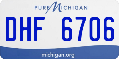 MI license plate DHF6706