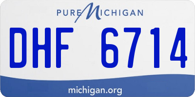 MI license plate DHF6714