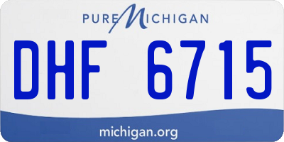 MI license plate DHF6715