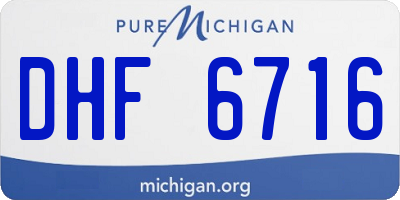 MI license plate DHF6716