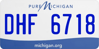 MI license plate DHF6718