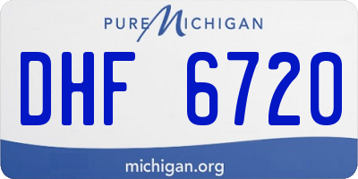 MI license plate DHF6720
