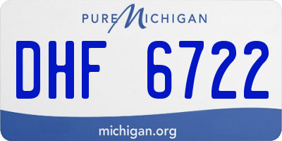 MI license plate DHF6722