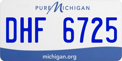 MI license plate DHF6725